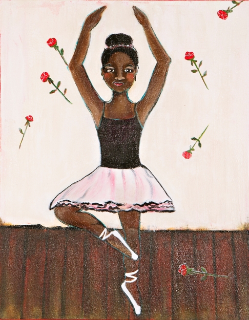 Ballerina by Nancy Wolfe Kimberly | Gesso, acrylic paint, Silk's glaze, varnish on canvas Ballerina